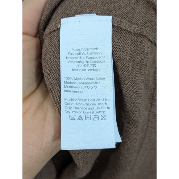 J.Crew Merino Wool Sweater Mens Sz L Brown V-Neck Classic Preppy Office EUC - Picture 6 of 7